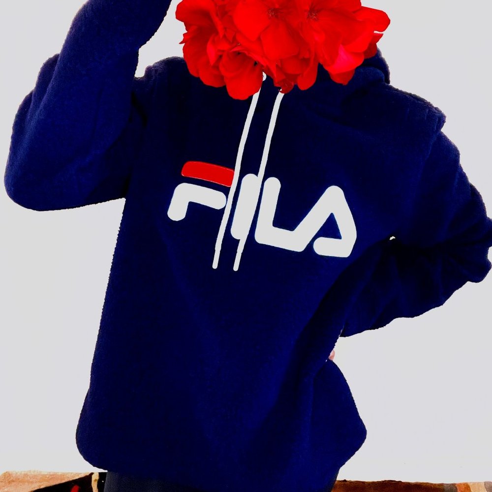 Fila Josephine Sherpa Crop Hoodie, Size XL